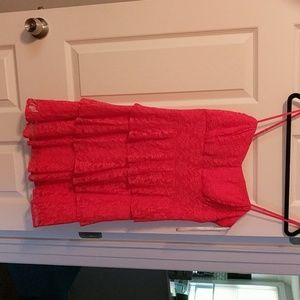 Orange short lace dress